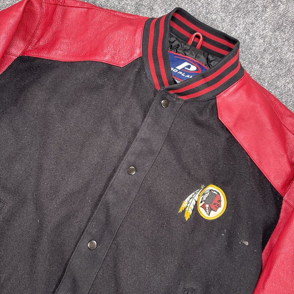 Vintage Pro Player NFL Washington Redskins Faux Leather Letterman Jacket XL